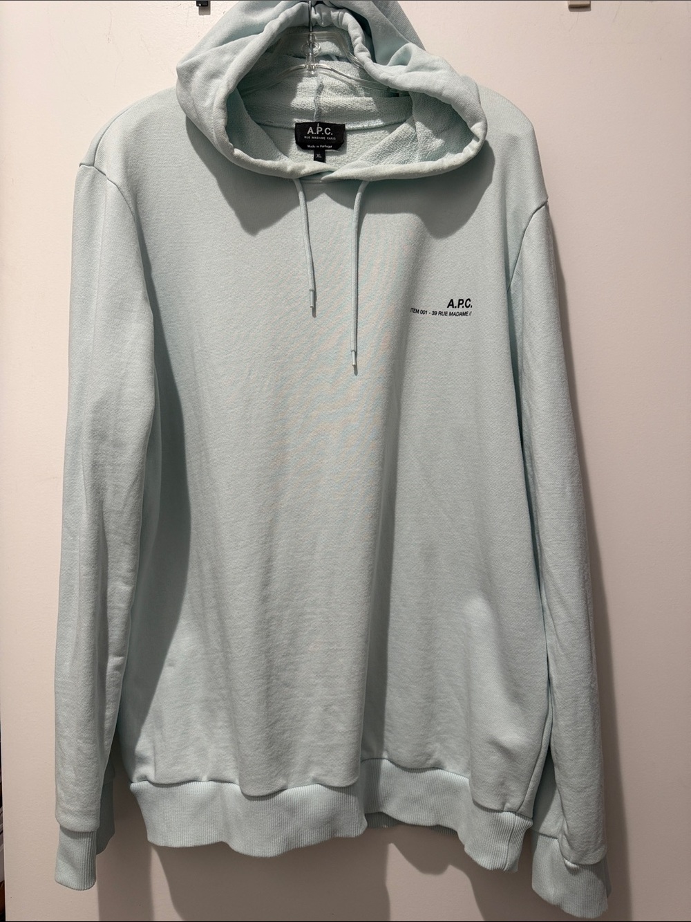 A.P.C. Soft Mint Green Pullover Hoodie